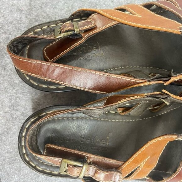 Josef Seibel Women’s 3 Tone Heeled Leather Sandals Women’s Size 41 or US 9.5/10 - Picture 10 of 11